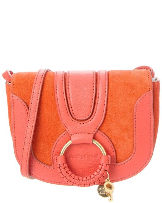 See By Chloé Orange Hana Mini Leather & Suede Crossbody