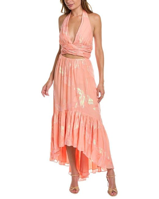 Ramy Brook Pink Anabelle Silk-blend Maxi Dress