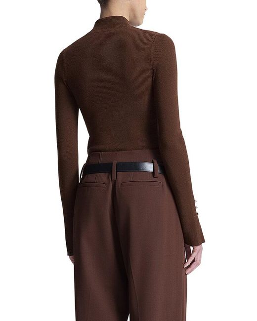 A.L.C. Brown Jett Wool-Blend Top
