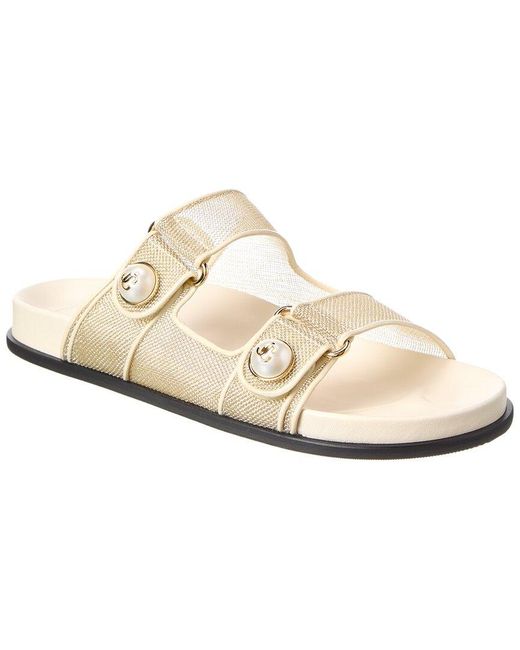 Jimmy Choo White Fayence Mesh & Leather Sandal