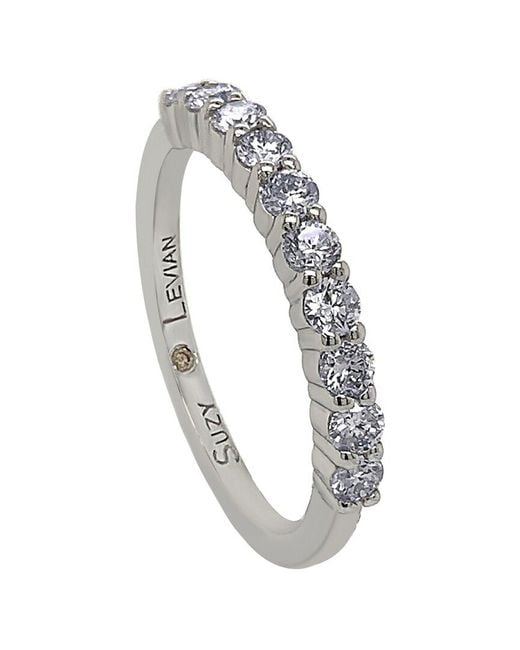Suzy Levian Metallic 14k 0.50 Ct. Tw. Diamond Half-eternity Ring