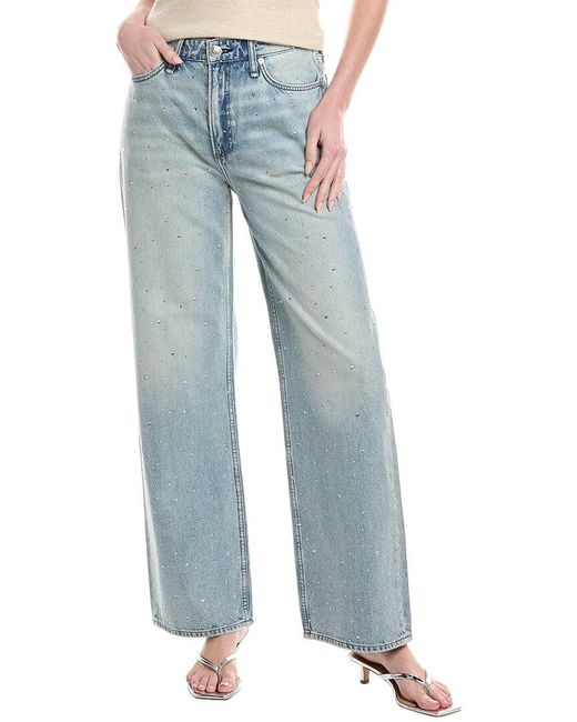 Rag & Bone Blue Logan Misty Jewel Wide Leg Jean