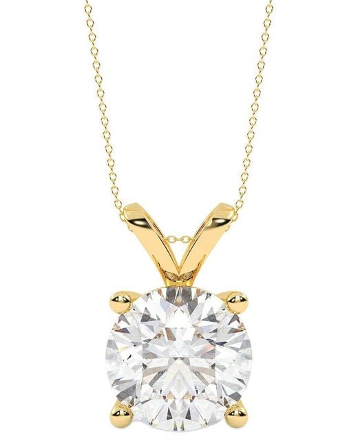 Lab Grown Diamonds Metallic 14k 3.00 Ct. Tw. Lab-grown Diamond Necklace