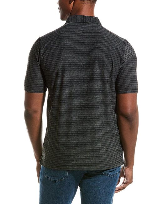 Raffi Black Performance Pinhole Textured Polo Shirt for men
