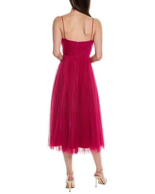 ML Monique Lhuillier Red Tulle A-line Dress