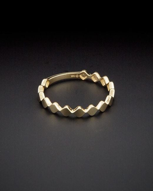 Italian Gold Black 14k Geometric Shape Ring