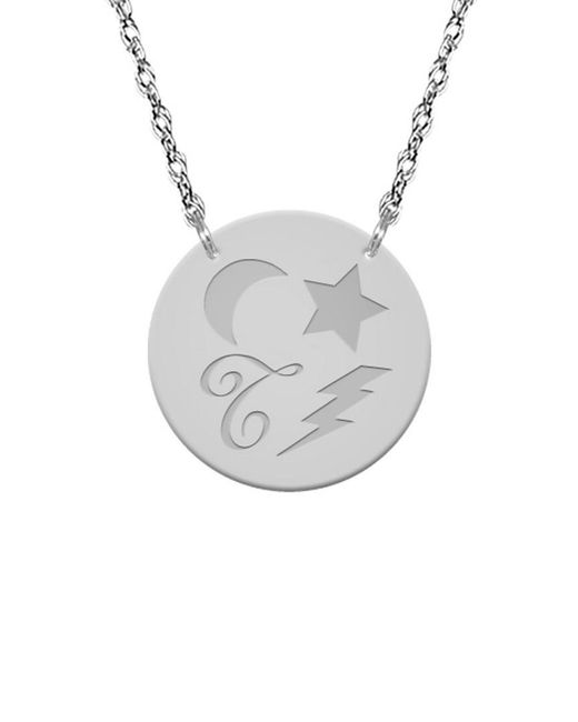 Jane Basch Gray "dream Token" Silver Initial Pendant (a-z)