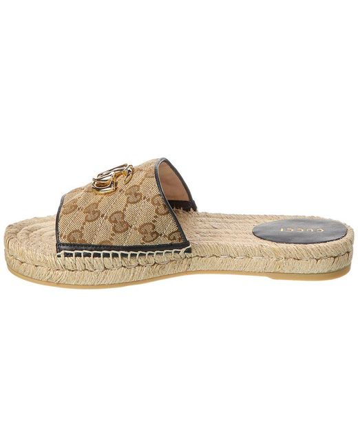 Gucci Brown Gg Matelasse Canvas & Leather Sandal
