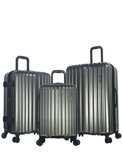 Olympia Black Shadow 3pc Expandable Luggage Set