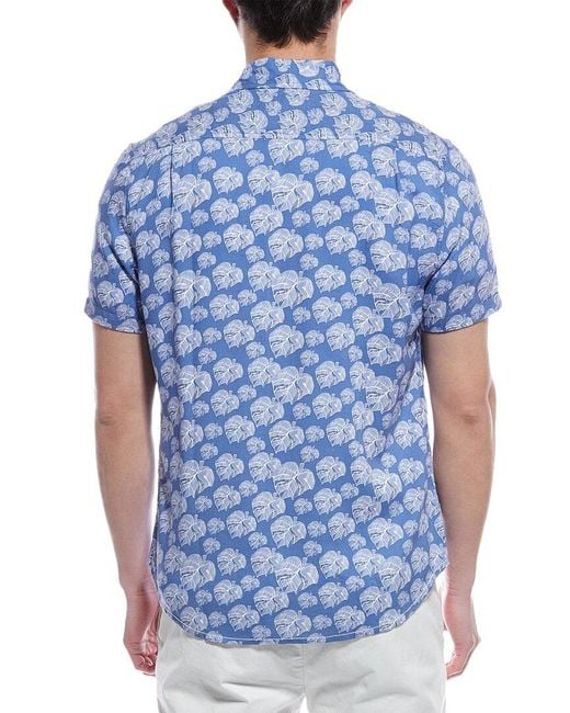 Report Collection Blue Woven Shirt for men