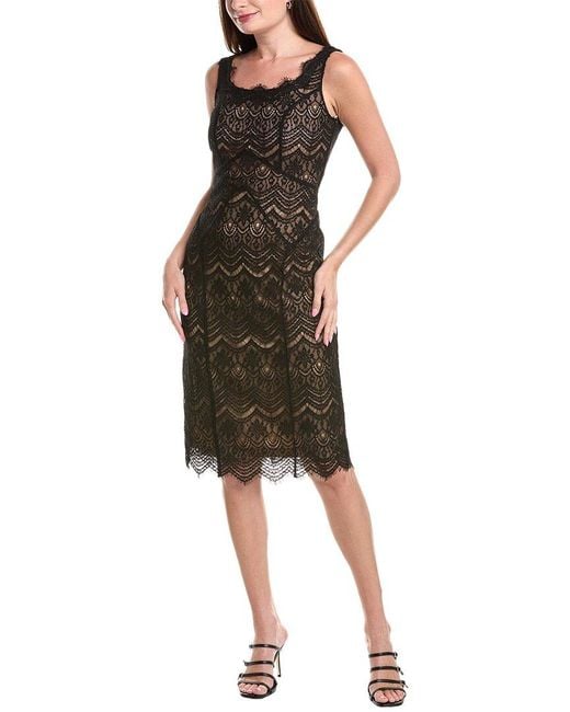 Rene Ruiz Black Lace Paneled Cocktail Dress