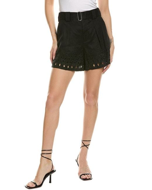 A.L.C. Black Kali Linen Short