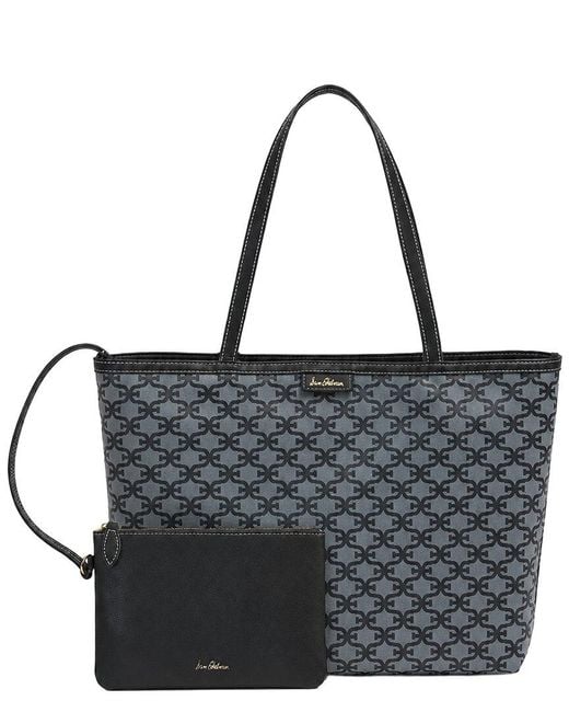 Sam Edelman Black Felicia Medium Monogram Shopper Tote