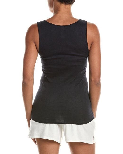Hanro Black Lace Trim Tank Top