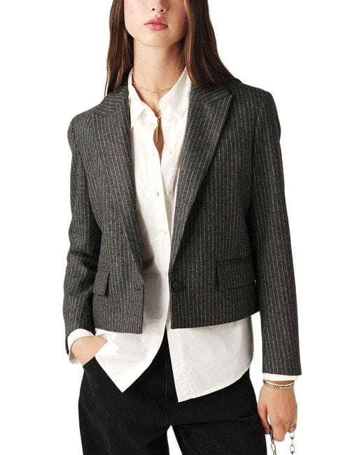 Ba&sh Black Accept Wool-Blend Jacket