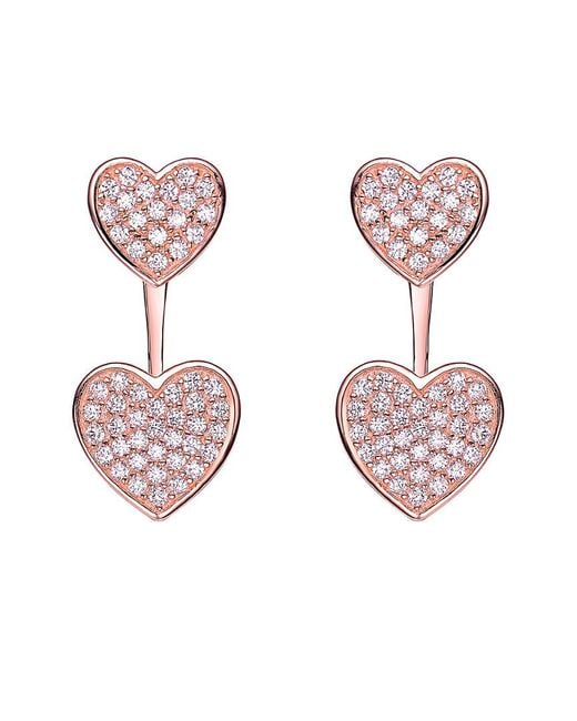 Genevive Jewelry Pink 18k Rose Gold Vermeil Earrings