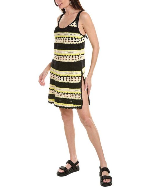 Ganni Yellow Crochet Cover-up Slip Dress