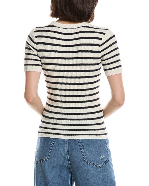 FRAME White Frame The Striped Knit T-Shirt