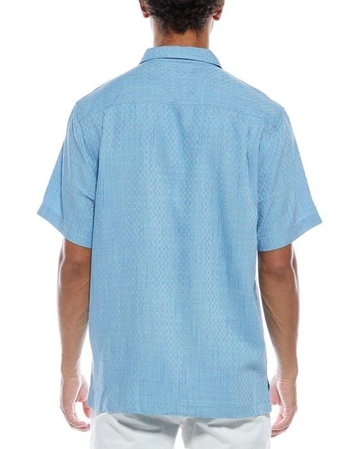 Tommy Bahama Blue Coconut Point Prismatic Check Camp Shirt for men