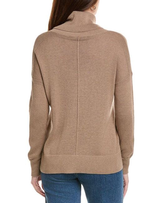 Hannah Rose Natural Boxy Turtleneck Cashmere-Blend Sweater