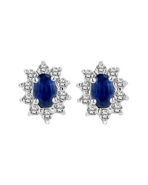 Diana M Blue Fine Jewelry 14k 0.70 Ct. Tw. Diamond & Sapphire Earrings
