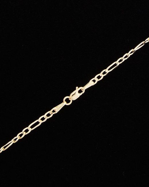 Italian Gold Black 14k Figaro Link Chain Necklace