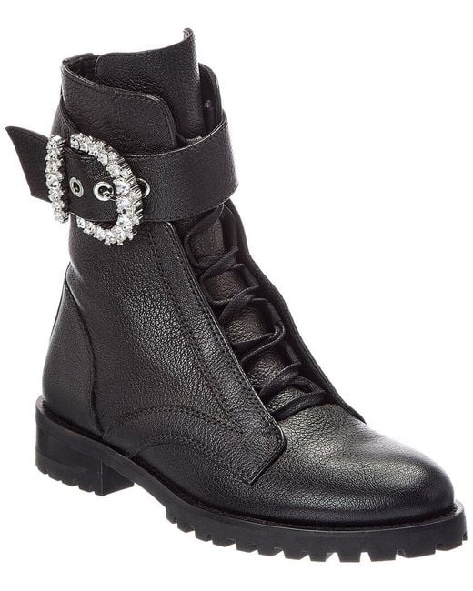 Jimmy Choo Black Cheri Leather Combat Boot