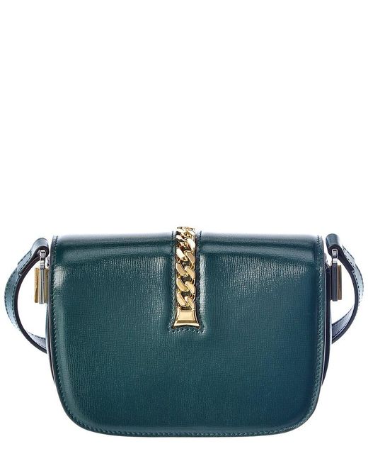 Gucci Blue Sylvie 1969 Mini Leather Shoulder Bag