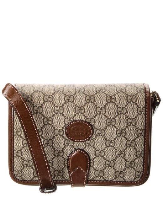 Gucci Brown Interlocking G Mini GG Supreme Canvas & Leather Crossbody