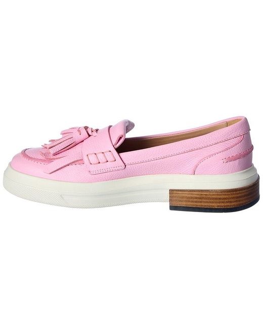 Tod's Pink Tassel Leather Penny Loafer