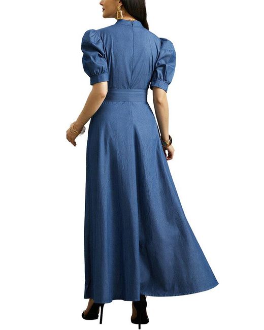 AMINA GLAM Blue Maxi Dress