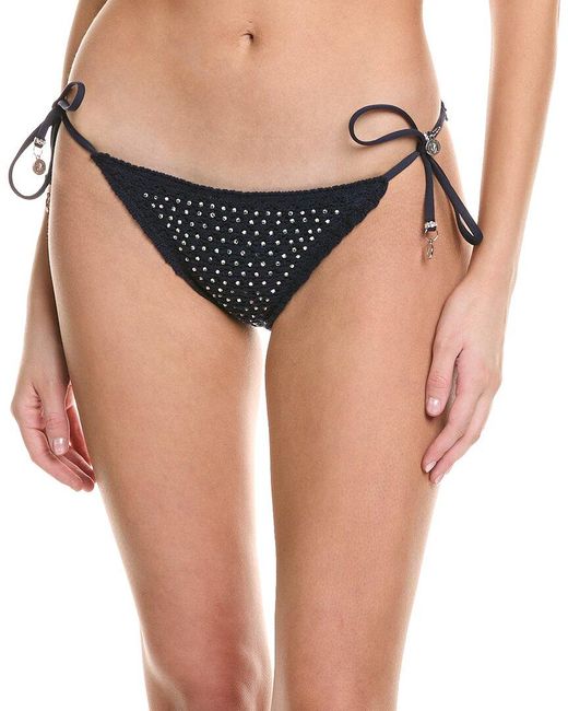 MILLY Blue Glimmer String Bikini Bottom