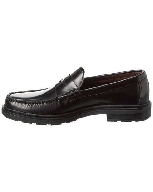 M by Bruno Magli Black Melo Leather Loafer for men