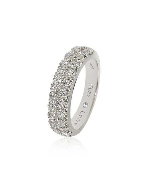 Suzy Levian Metallic Silver Cz Ring
