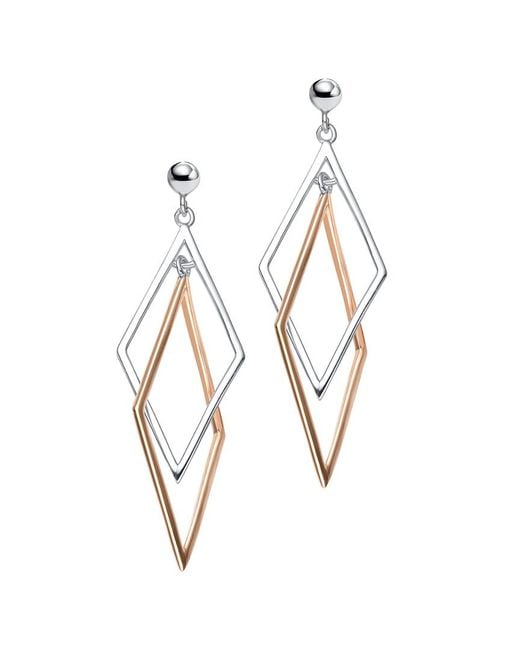 Genevive Jewelry White 18k Rose Gold Vermeil Earrings