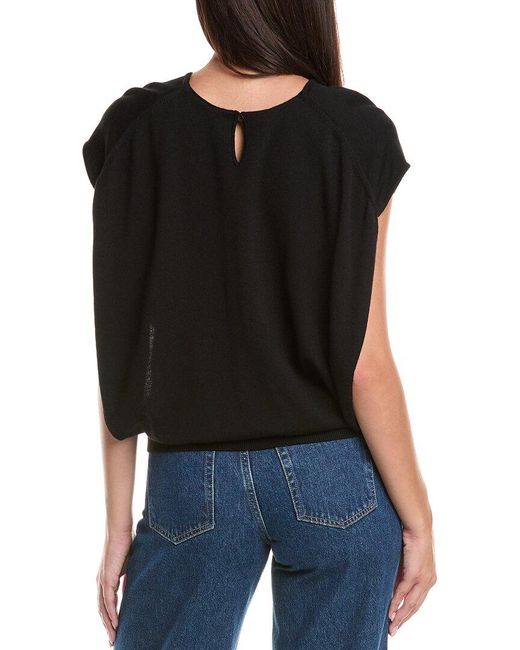 Jonathan Simkhai Black Lamara Draped Wool Pullover