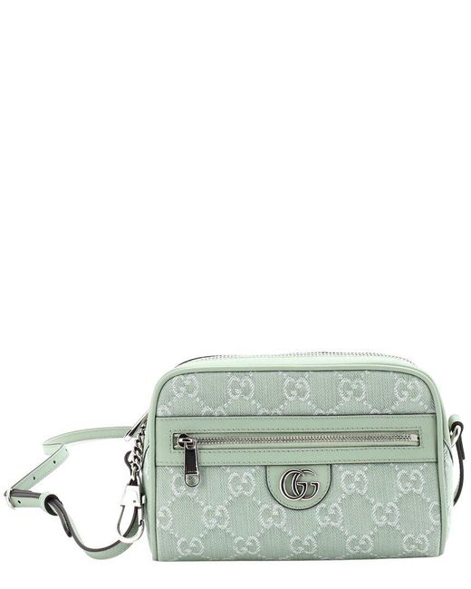 Gucci Green Gg Canvas Ophidia Shoulder Bag Mini (authentic Pre-loved)