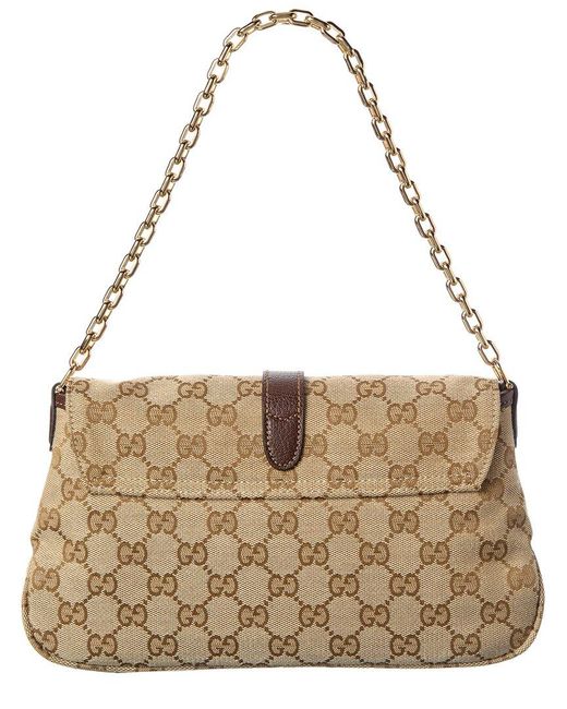 Gucci Metallic Aperitivo Medium Gg Supreme Canvas & Leather Shoulder