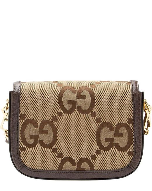 Gucci Brown Jumbo GG Canvas Horsebit 1955 Mini Crossbody (authentic Pre-loved)
