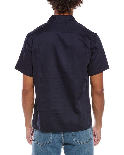 John Varvatos Blue Danny Camp Shirt for men