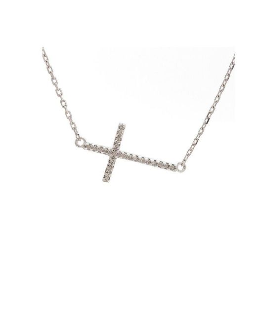 Diamond Select Cuts Metallic Silver 0.08 Ct. Tw. Diamond Necklace