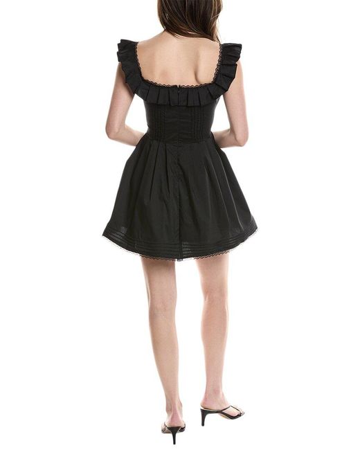 7021 Black Pleated Mini Dress
