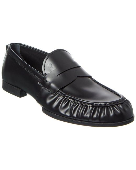 Tod's Black Leather Moccasin for men