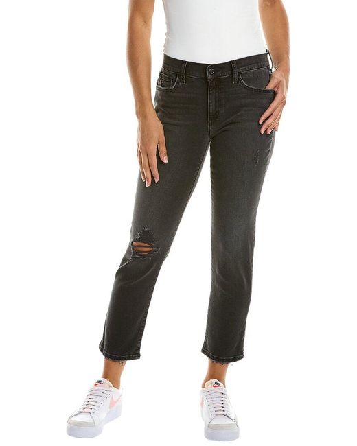 Joe's Jeans Black Mid-Rise Straight Crop Jean