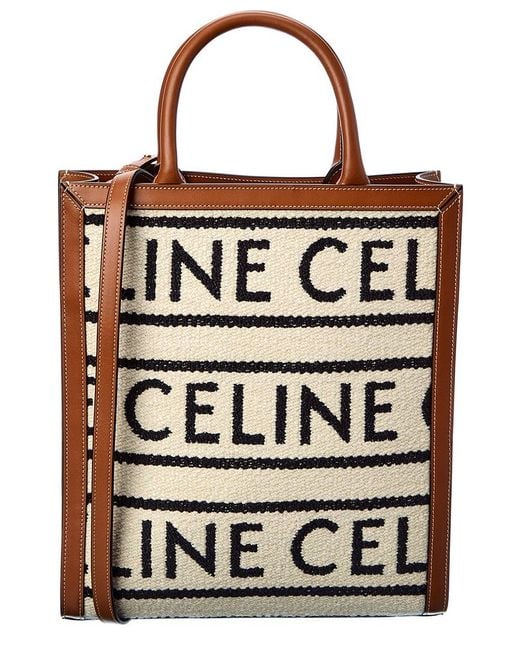 Celine Vertical Mini Tote Triomphe Canvas Tan in Coated Canvas with  Gold-tone - US