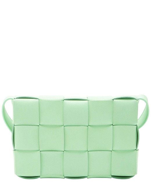 Bottega Veneta Green Lambskin Cassette Crossbody (authentic Pre-loved)