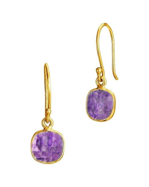 Savvy Cie Purple 18k Over Silver 3.00 Ct. Tw. Amethyst Earrings