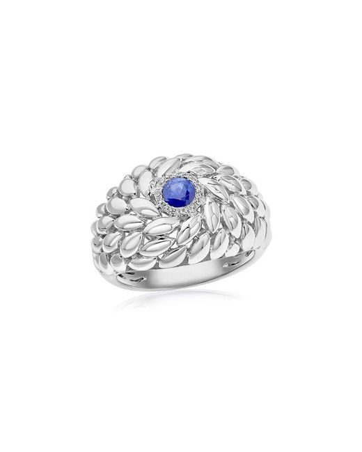 Diana M Multicolor Fine Jewelry 14k 0.42 Ct. Tw. Diamond & Sapphire Ring