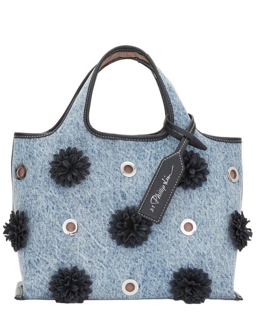 3.1 Phillip Lim Blue Denim Mini Market Tote