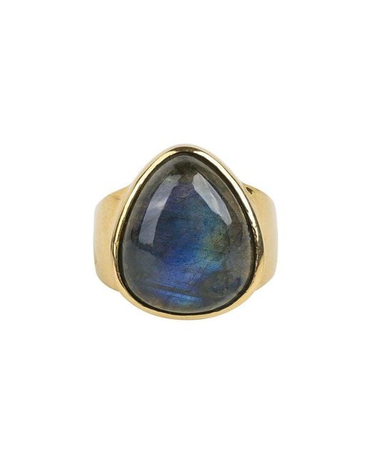 TIRAMISU Blue Gold Over Silver 14.75 Ct. Tw. Labradorite Ring